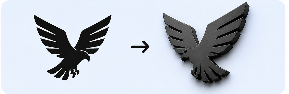 Bildmotiv und daraus erzeugtes Logo-STL